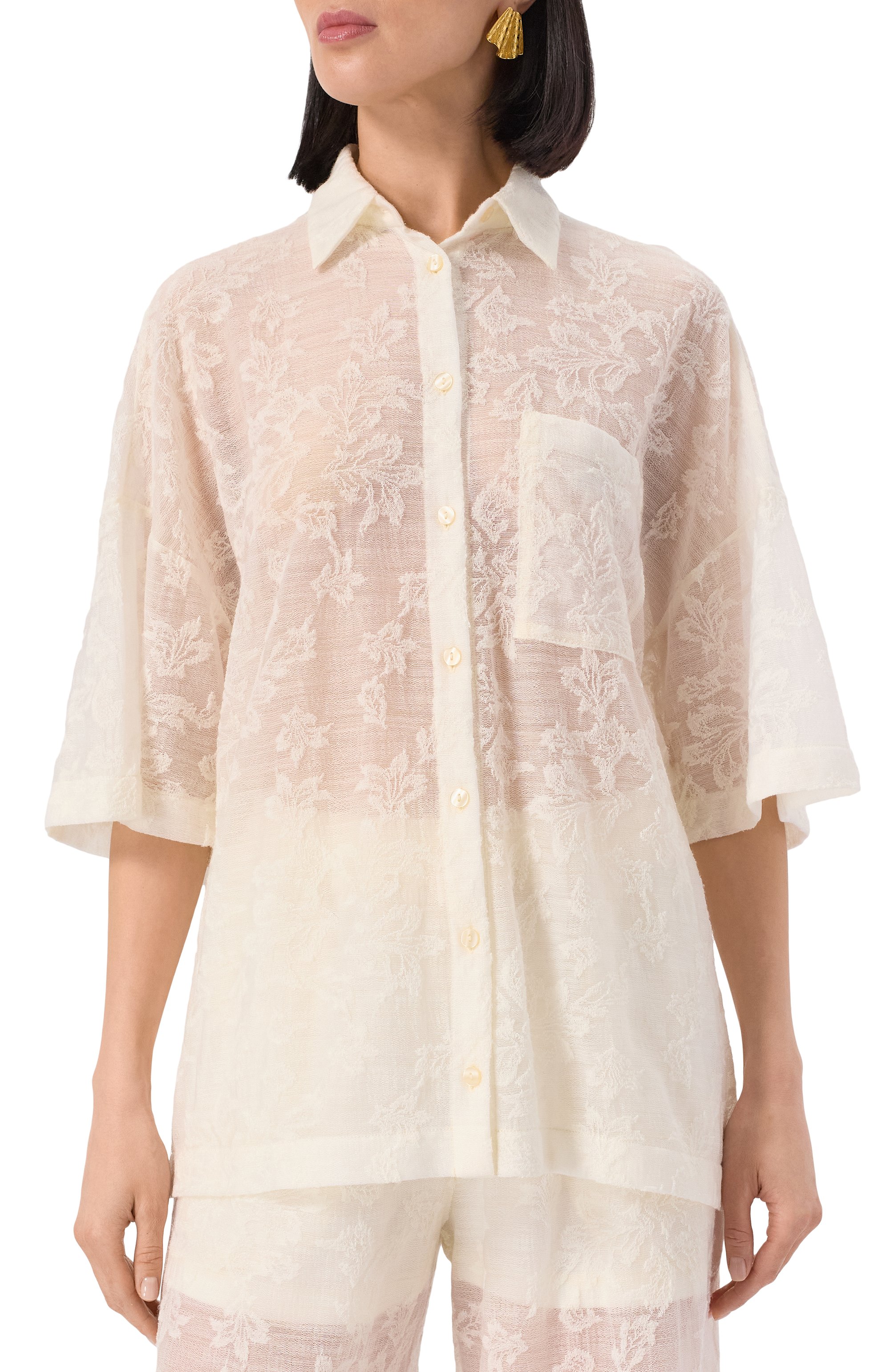 Рубашка SEVEN LAB кремового цвета по цене 15440 руб., арт. SBV.16.116.606, фото 3 Рубашка SEVEN LAB, арт. SBV.16.116.606, фото 3