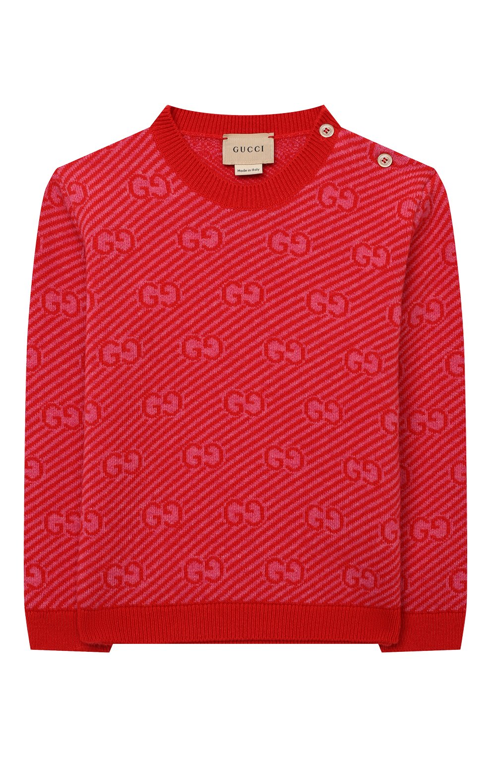 Шерстяной пуловер GUCCI красного цвета по цене 48150 руб., арт. 638308/XKBNH, фото 1 Шерстяной пуловер GUCCI, арт. 638308/XKBNH, фото 1