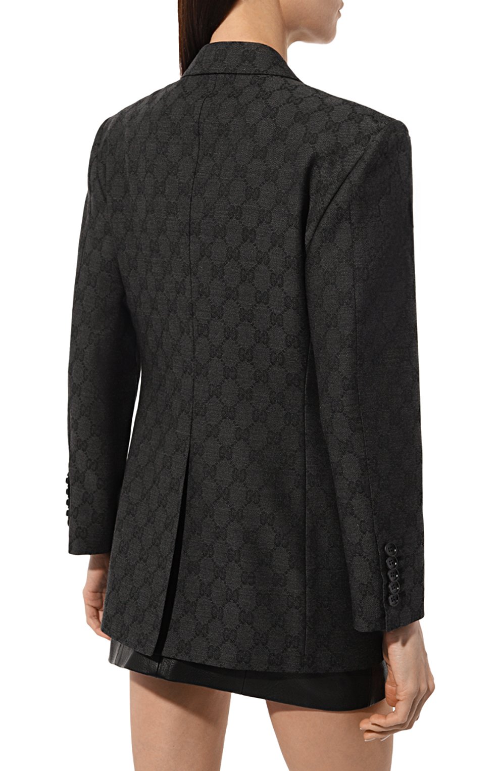 Шерстяной жакет GUCCI темно-серого цвета по цене 414500 руб., арт. 715184/ZAKF8, фото 4 Шерстяной жакет GUCCI, арт. 715184/ZAKF8, фото 4