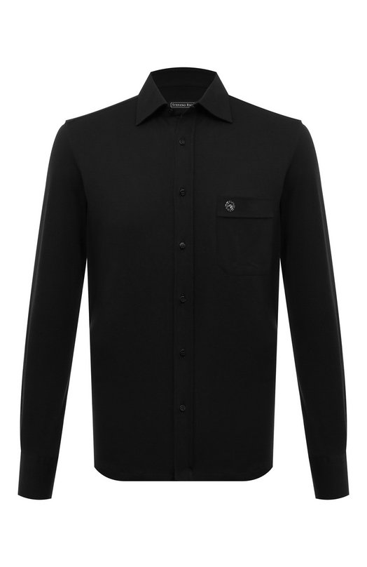 Хлопковая рубашка Stefano Ricci CJ006948/TE2600 Чёрный CJ006948/TE2600