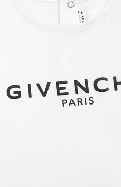 Детский хлопковая футболка GIVENCHY белого цвета, арт. H05094 | Фото 3 (Материал сплава: Проставлено, Проверено; Нос: Не проставлено; Материал внешний: Хлопок; Кросс-КТ НВ: Футболка; Статус проверки: Проверено, Проверена категория; Ростовка одежда: 18 мес | 86 см, 24 мес | 92 см, 36 мес | 98 см, 9 мес | 74 см)