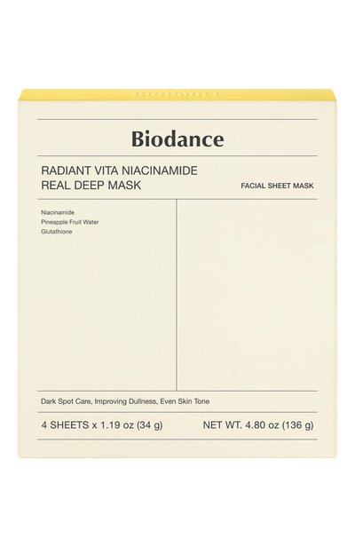 Гидрогелевая маска для лица с ниацинамидом для сияния кожи (4x34g) BIODANCE бесцветного цвета по цене 3100 руб., арт. 8809937361466, фото 1 Гидрогелевая маска для лица с ниацинамидом для сияния кожи (4x34g) BIODANCE, арт. 8809937361466, фото 1