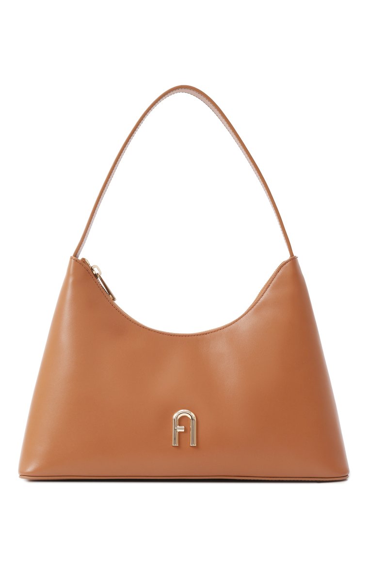 Женская сумка furla diamante small FURLA светло-коричневого цвета, арт. WB00782/AX0733 | Фото 1 (Материал сплава: Проставлено; Драгоценные камни: Проставлено; Материал: Натуральная кожа; Размер: small)