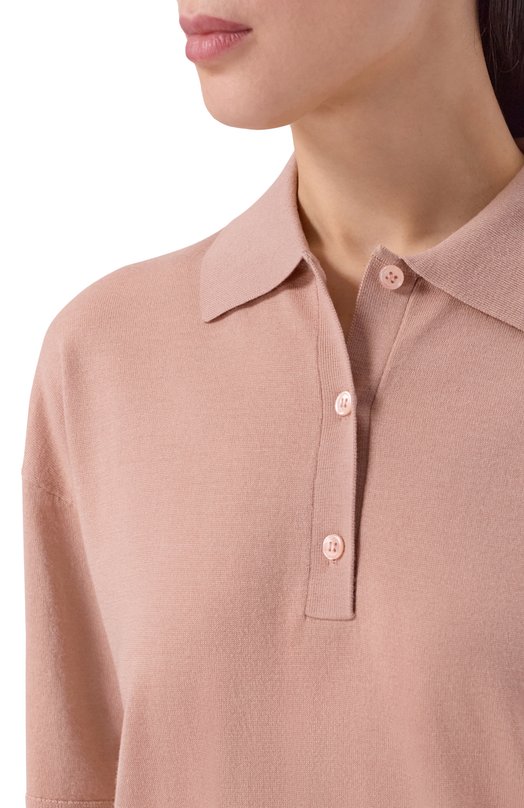 Поло из шерсти и шелка 12 STOREEZ 137030 Розовый  137030 Фото 5