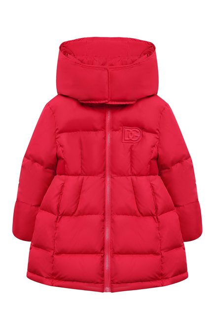 Детского пуховое пальто DOLCE & GABBANA фуксия цвета, арт. L5RBQ3/G7N1B_SET | Фото 1 (Драгоценные камни: Проставлено; Материал утеплителя: Пух и перо; Рукава: Длинные; Материал сплава: Проставлено; Материал внешний: Синтетический материал; Материал подклада: Синтетический материал)