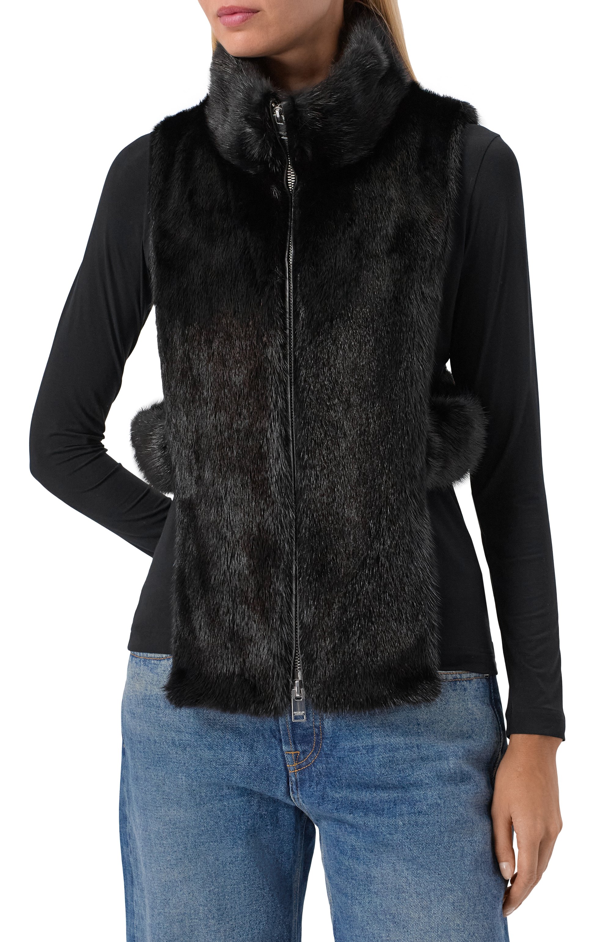 Жилет из норки JACOB LEE черного цвета по цене 480500 руб., арт. WMV2092AW25B, фото 3 Жилет из норки JACOB LEE, арт. WMV2092AW25B, фото 3