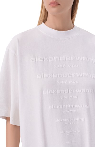 Хлопковая футболка ALEXANDER WANG белого цвета по цене 39950 руб., арт. UCC3261924, фото 5 Хлопковая футболка ALEXANDER WANG, арт. UCC3261924, фото 5