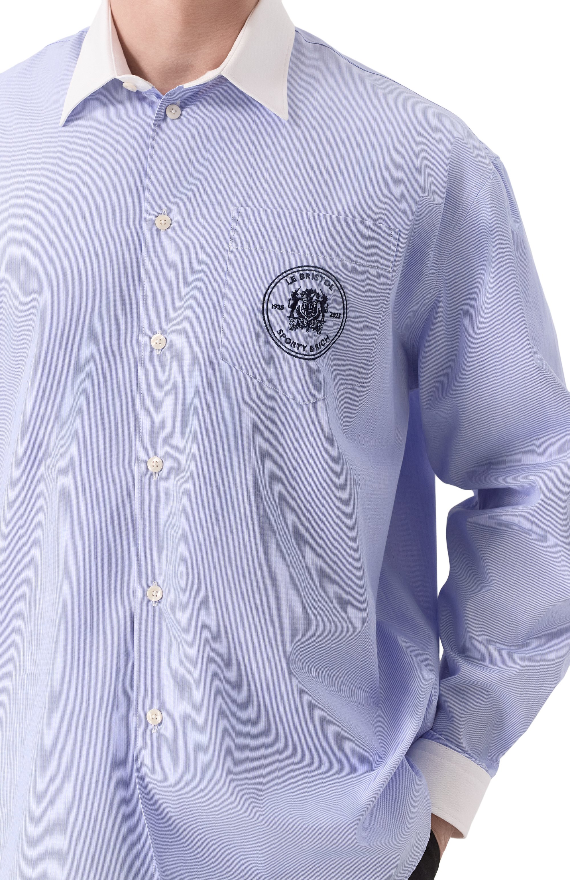 Хлопковая рубашка sporty & rich x le bristol paris SPORTY AND RICH, арт. SI019517654ST41, фото 5