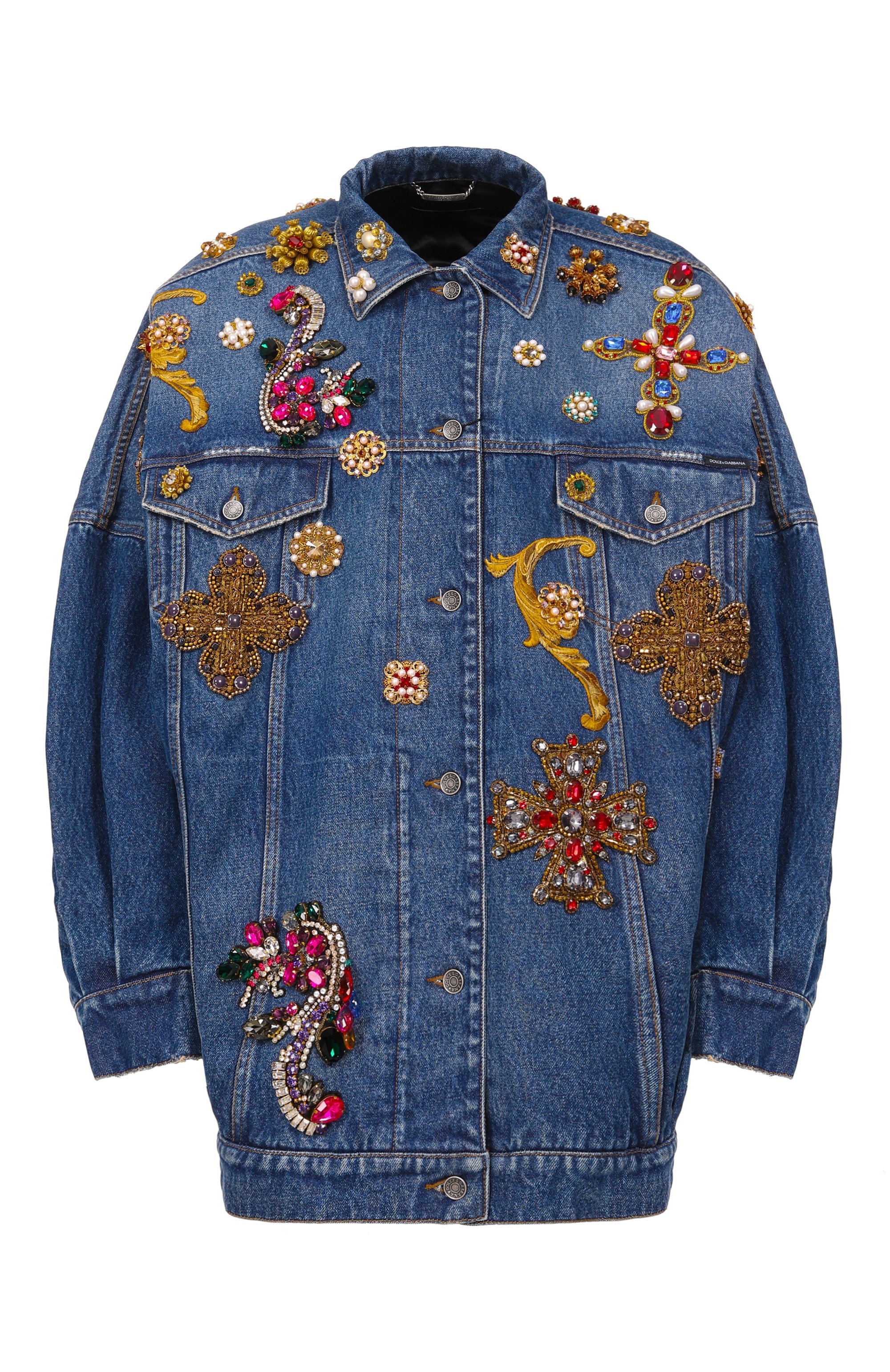 Джинсовая куртка с отделкой бисером и стразами DOLCE & GABBANA, арт. F9S96Z/G80C8, фото 1