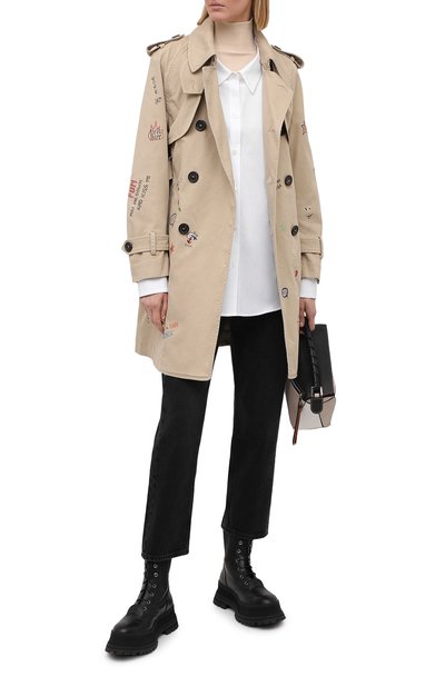 Хлопковый тренч DSQUARED2 бежевого цвета по цене 121500 руб., арт. S75AH0087/S39021, фото 2 Хлопковый тренч DSQUARED2, арт. S75AH0087/S39021, фото 2