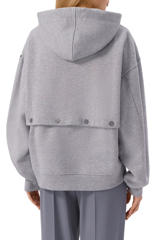 Хлопковое худи Sportmax SAGGI0 Серый  SAGGI0 Фото 4