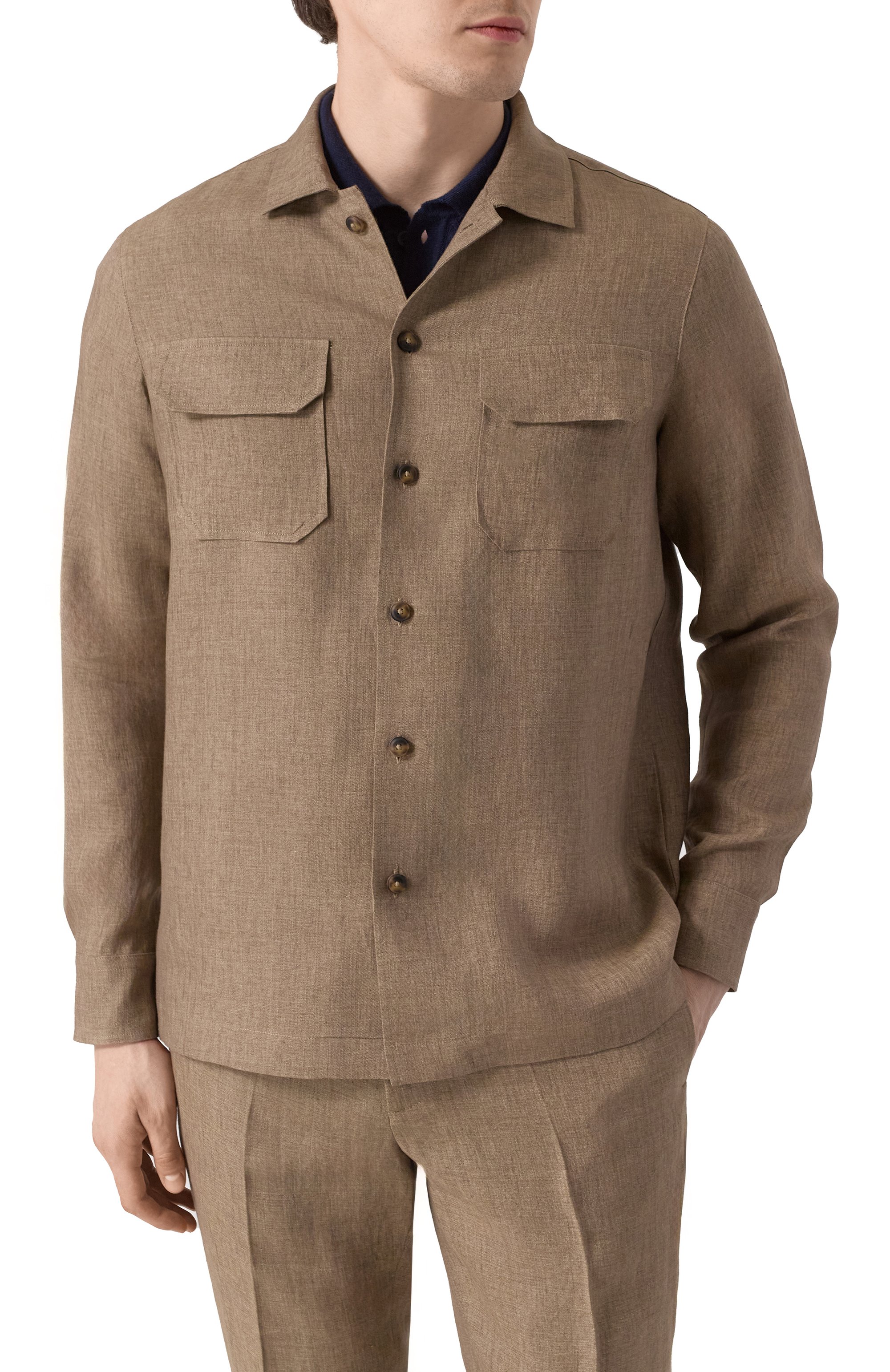 Льняная рубашка CAPOBIANCO, арт. 18M501.LL00., фото 3