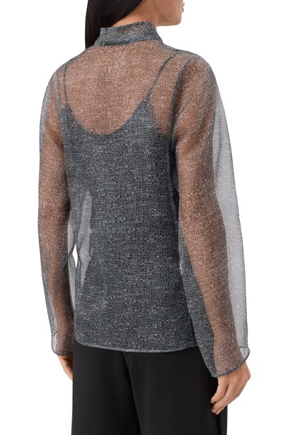 Шелковая блузка GIORGIO ARMANI серого цвета по цене 215000 руб., арт. GW003913/TE23102, фото 4 Шелковая блузка GIORGIO ARMANI, арт. GW003913/TE23102, фото 4