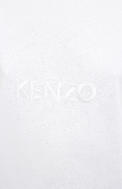 Хлопковая футболка KENZO белого цвета по цене 13350 руб., арт. FA62TS9114YH, фото 5 Хлопковая футболка KENZO, арт. FA62TS9114YH, фото 5