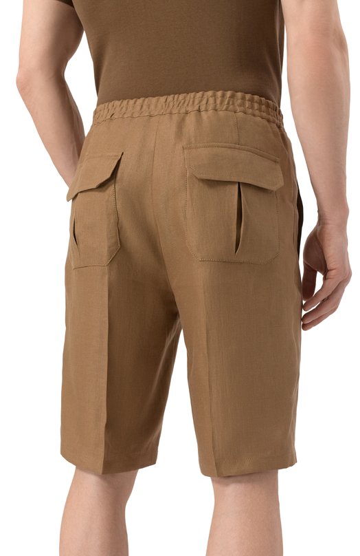 Льняные шорты Corneliani 254593-2514108 Бежевый  254593-2514108 Фото 4