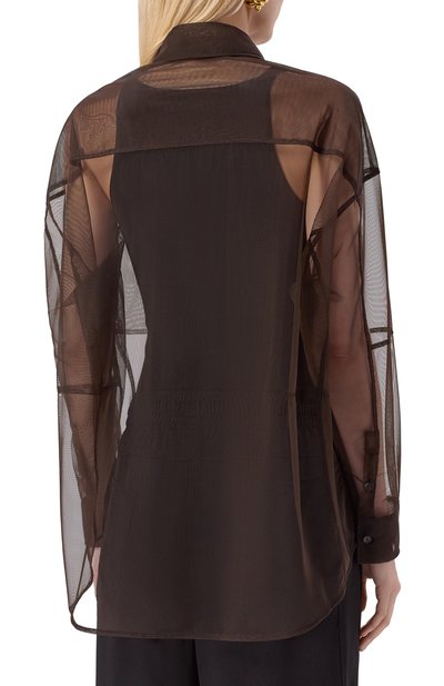 Блузка ANDREA YA'AQOV коричневого цвета по цене 54050 руб., арт. 25WTUL36/NYL0N, фото 4 Блузка ANDREA YA'AQOV, арт. 25WTUL36/NYL0N, фото 4