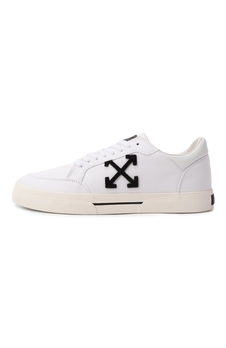 Мужские текстильные кеды new low vulcanized OFF-WHITE белого цвета, арт. 0MIA293C99FAB002 | Фото 4 (Материал внешний: Текстиль; Подошва: Массивная; Материал внутренний: Текстиль; Автоматизация состава: Проставлено; Автоматизация ТО: Проставлено; Стили: Классический; Кросс-КТ: Низкие; Материал утеплителя: Без утеплителя)