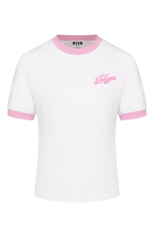 Хлопковая футболка MSGM 4041MDM112D/267002 Белый 4041MDM112D/267002