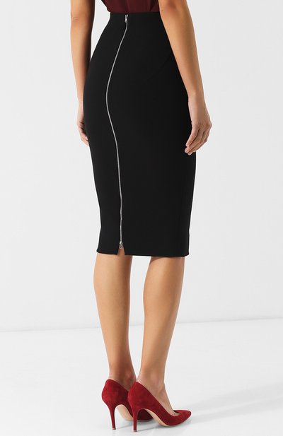 Однотонная юбка-карандаш на молнии VICTORIA BECKHAM, арт. SK PEN 3523B PAW18 B0NDED CREPE, фото 4