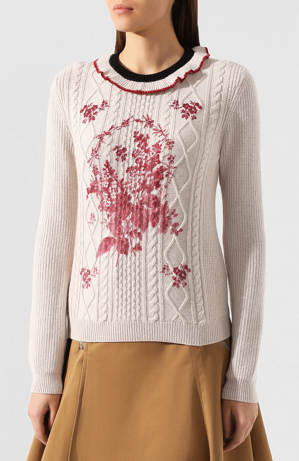 Пуловер REDVALENTINO белого цвета по цене 39950 руб., арт. SR0KCB80/4ME, фото 3 Пуловер REDVALENTINO, арт. SR0KCB80/4ME, фото 3