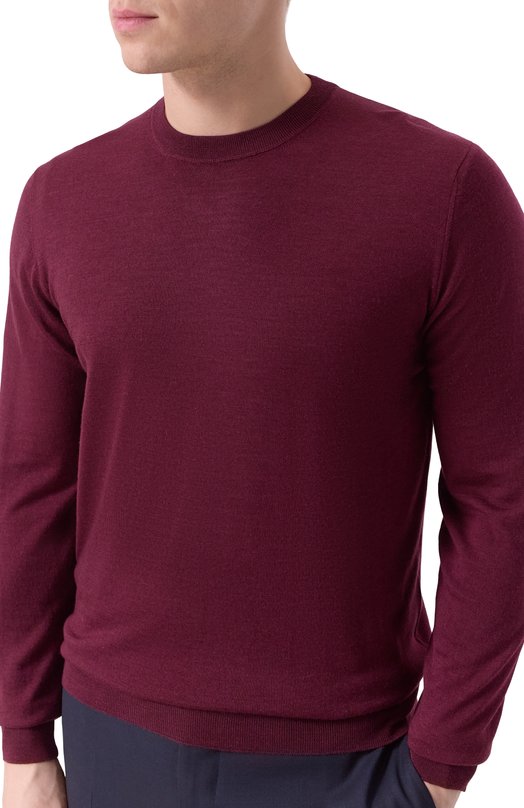 Джемпер из шерсти и шелка Andrea Campagna GC1ML/LSC18R Бордовый  GC1ML/LSC18R Фото 5