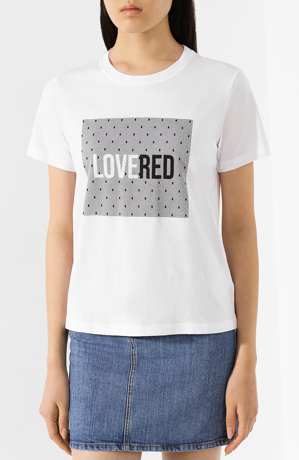 Хлопковая футболка REDVALENTINO белого цвета по цене 13300 руб., арт. TR3MG05Z/516, фото 3 Хлопковая футболка REDVALENTINO, арт. TR3MG05Z/516, фото 3