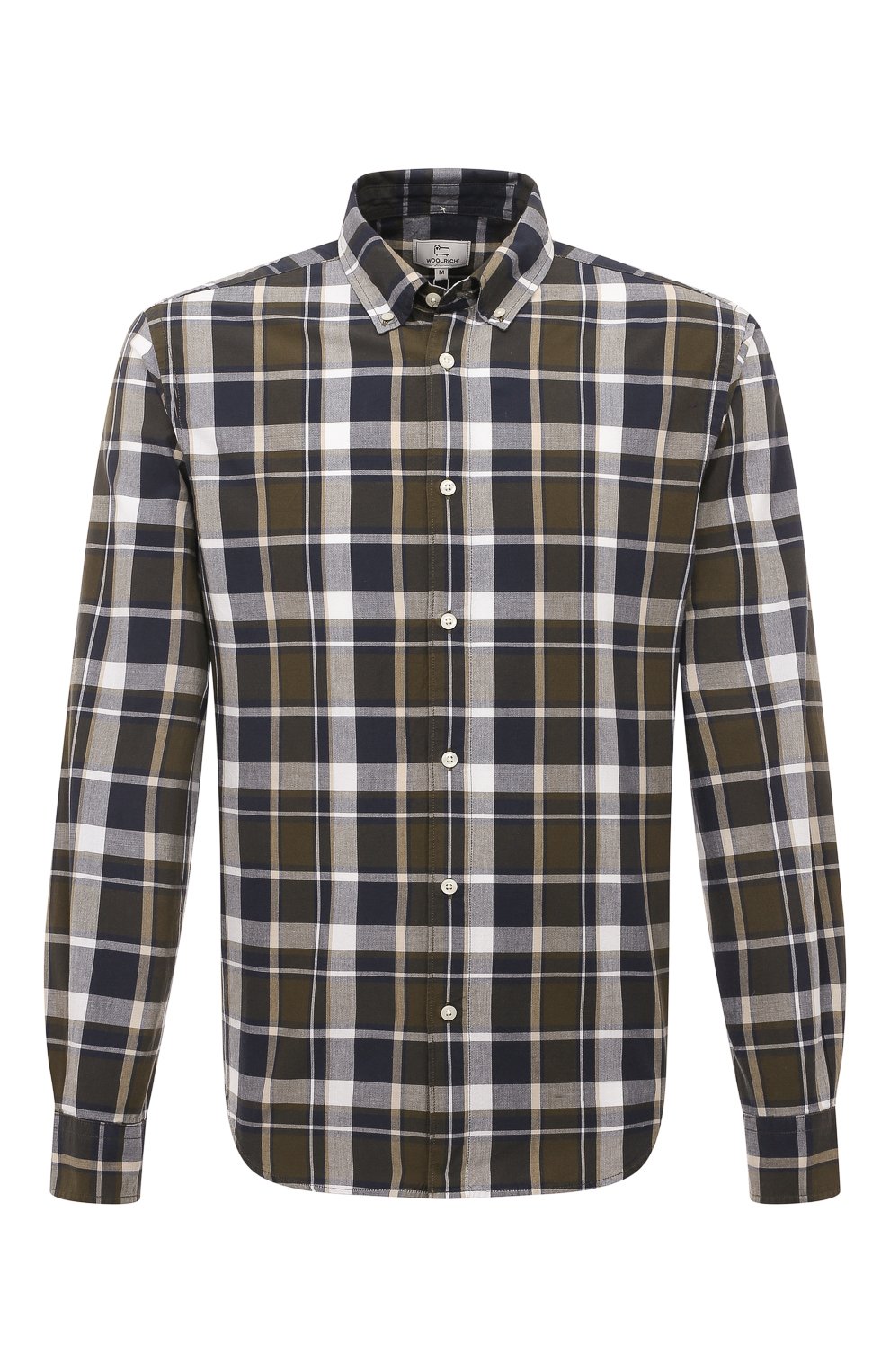 Хлопковая рубашка WOOLRICH темно-зеленого цвета по цене 17750 руб., арт. CFW0SI0100MRUT3344, фото 1 Хлопковая рубашка WOOLRICH, арт. CFW0SI0100MRUT3344, фото 1