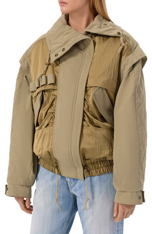 Хлопковый бомбер Balmain GF0TFA90/MI36 Хаки  GF0TFA90/MI36 Фото 3