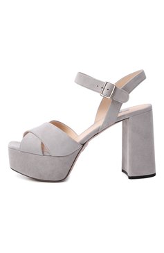 Замшевые босоножки PRADA, арт. 1XP90A-008-F0424-F-105, фото 2