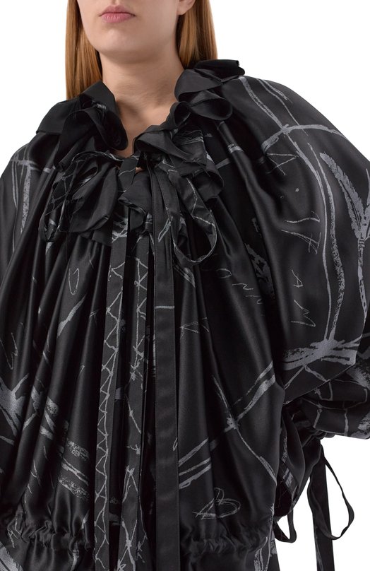 Атласное платье Ann Demeulemeester B0013619/FA699 Чёрный  B0013619/FA699 Фото 5