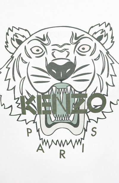 Хлопковая футболка KENZO белого цвета по цене 11500 руб., арт. FB52TS8464YB, фото 5 Хлопковая футболка KENZO, арт. FB52TS8464YB, фото 5
