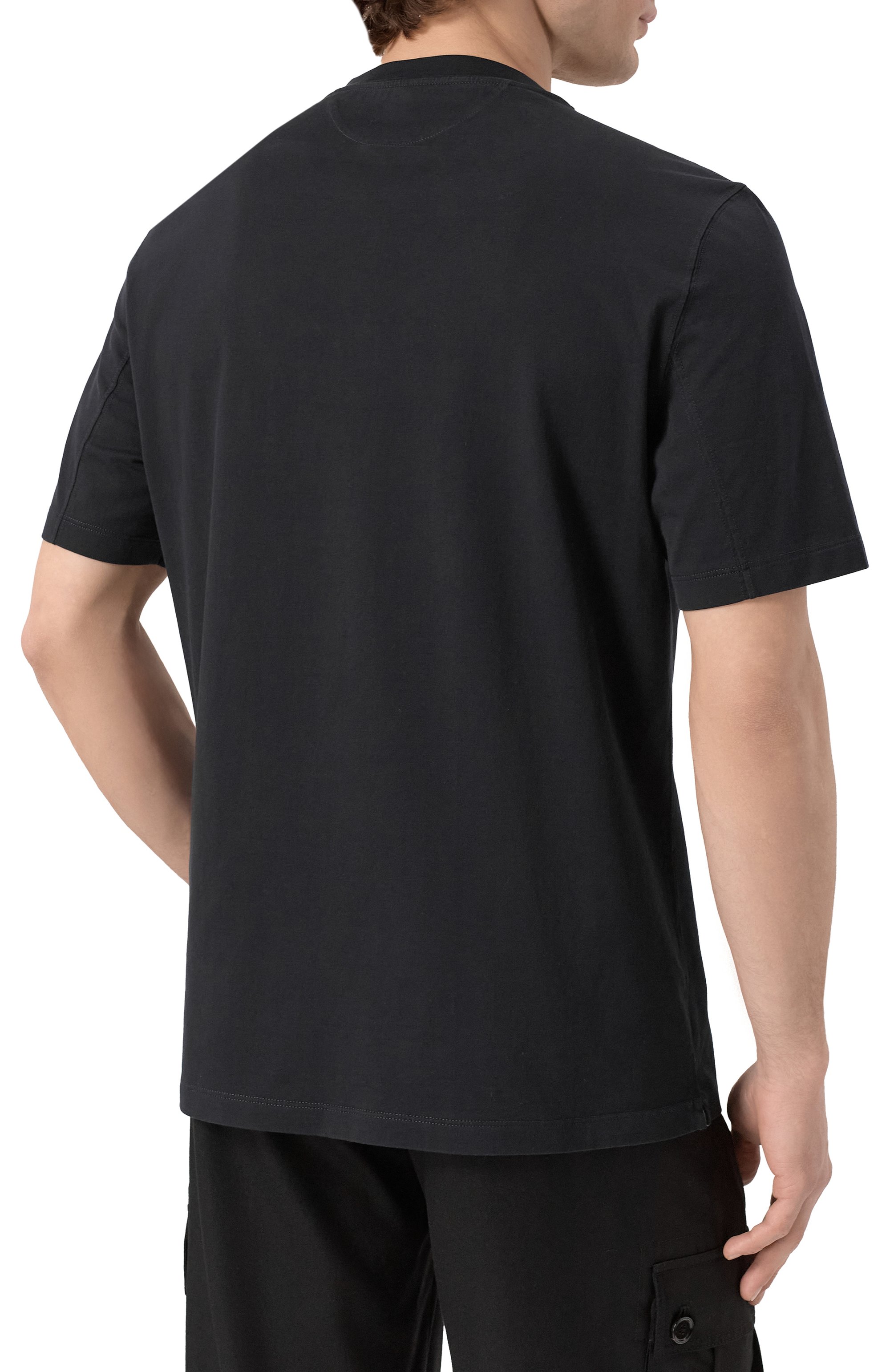 Хлопковая футболка BRUNELLO CUCINELLI темно-синего цвета по цене 65450 руб., арт. M0B138476P, фото 4 Хлопковая футболка BRUNELLO CUCINELLI, арт. M0B138476P, фото 4