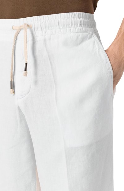 Льняные брюки INLINUM белого цвета по цене 29950 руб., арт. PAJAMA18, фото 5 Льняные брюки INLINUM, арт. PAJAMA18, фото 5