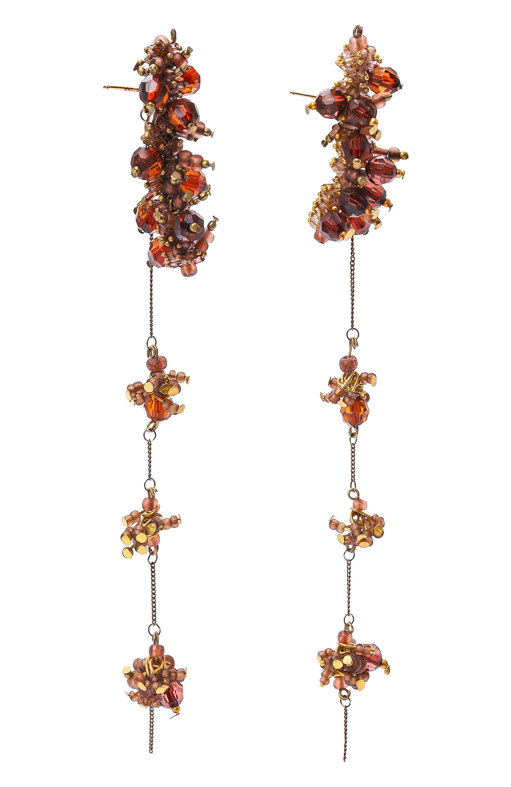 Серьги DRIES VAN NOTEN коричневого цвета по цене 39950 руб., арт. 242-018228-052/G0LD, фото 3 Серьги DRIES VAN NOTEN, арт. 242-018228-052/G0LD, фото 3