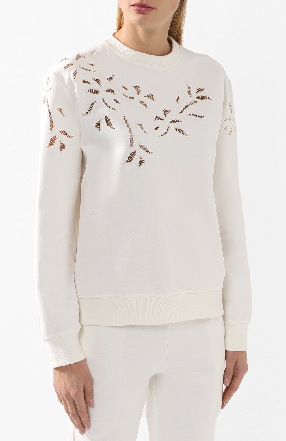 Хлопковый пуловер с круглым вырезом ERMANNO SCERVINO, арт. D334M501FEY, фото 3