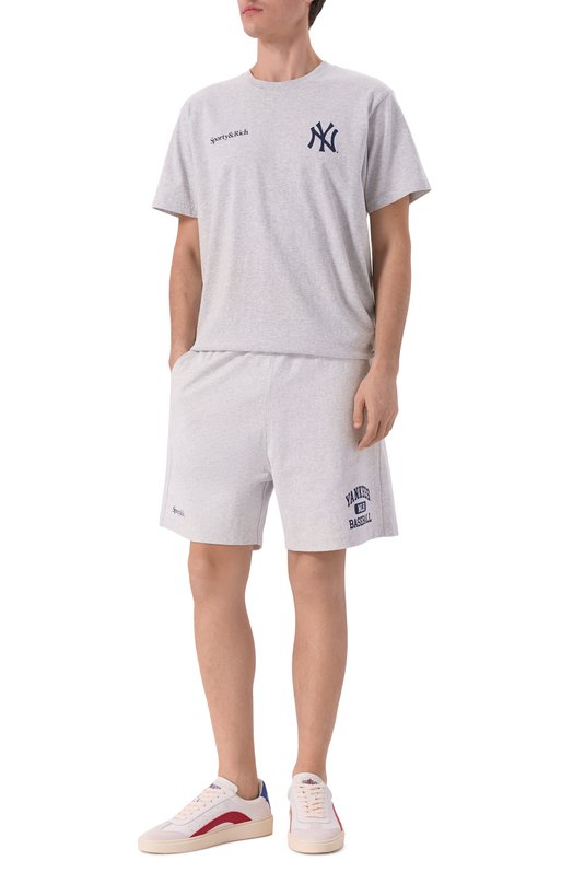 Хлопковые шорты Sporty & Rich x '47 & The New York Yankees Sporty and Rich SH039623660GY03 Серый  SH039623660GY03 Фото 2
