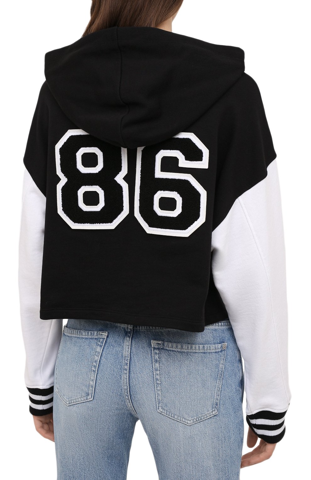 Хлопковое худи REDVALENTINO черно-белого цвета по цене 48400 руб., арт. XR3MF08Y/6DY, фото 4 Хлопковое худи REDVALENTINO, арт. XR3MF08Y/6DY, фото 4