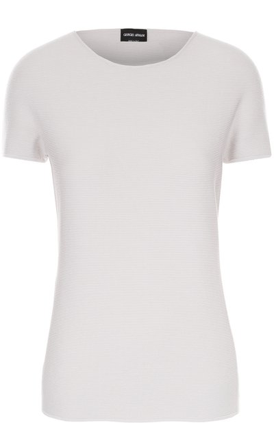 Женский приталенный топ фактурной вязки с коротким рукавом GIORGIO ARMANI, арт. 6XAM32/AM05Z
