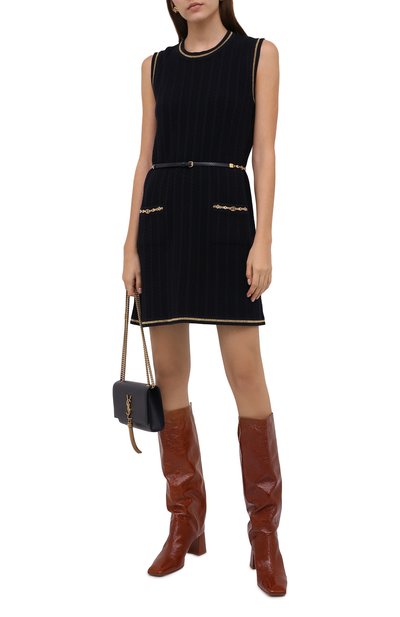 Платье из шерсти и хлопка GUCCI синего цвета по цене 252000 руб., арт. 658350/XKBV0, фото 2 Платье из шерсти и хлопка GUCCI, арт. 658350/XKBV0, фото 2