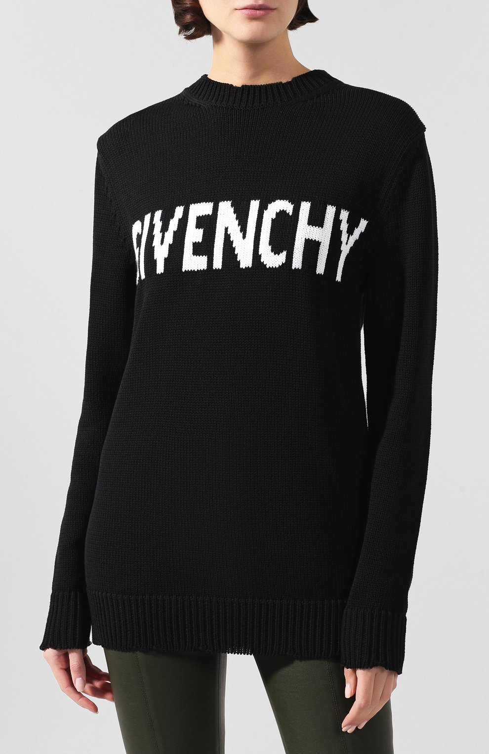Хлопковый пуловер GIVENCHY черно-белого цвета по цене 61400 руб., арт. BW907F4Z5B, фото 3 Хлопковый пуловер GIVENCHY, арт. BW907F4Z5B, фото 3
