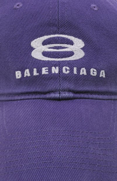 Хлопковая бейсболка BALENCIAGA фиолетового цвета по цене 39950 руб., арт. 680739/410B2, фото 4 Хлопковая бейсболка BALENCIAGA, арт. 680739/410B2, фото 4