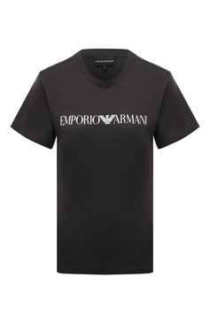 Женская хлопковая футболка EMPORIO ARMANI темно-синего цвета, арт. 8N2T9C/2J53Z | Фото 1 (Рукава: Короткие; Длина (для топов): Стандартные; Принт: С принтом; Материал сплава: Проставлено; Материал внешний: Хлопок; Женское Кросс-КТ: Футболка-одежда; Драгоценные камни: Проставлено; Стили: Кэжуэл)