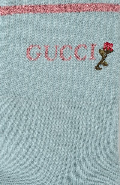 Хлопковые носки GUCCI розового цвета по цене 17280 руб., арт. 579316/3GD70, фото 2 Хлопковые носки GUCCI, арт. 579316/3GD70, фото 2