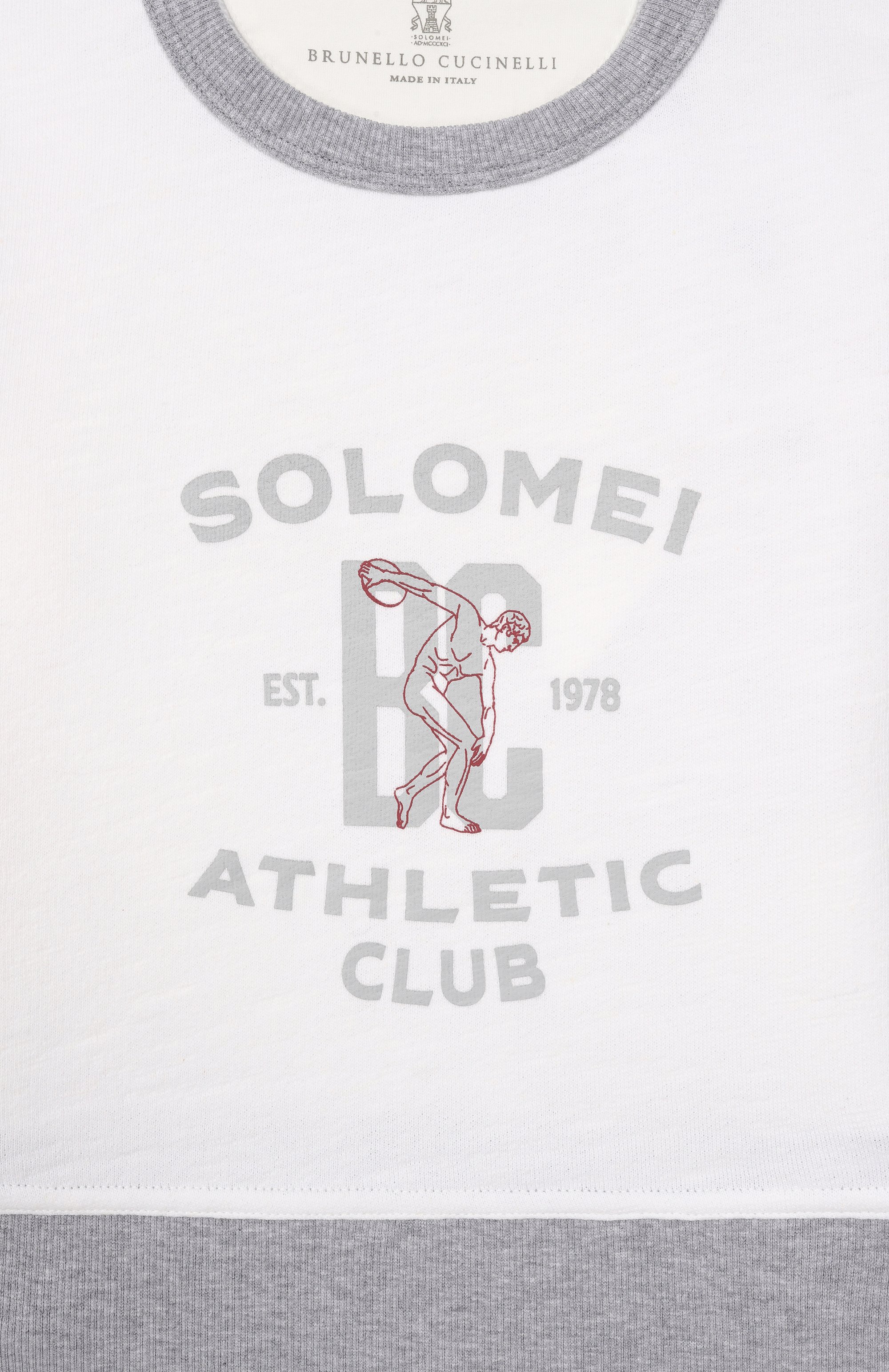 Свитшот из хлопка и льна BRUNELLO CUCINELLI, арт. BR831E502A, фото 3