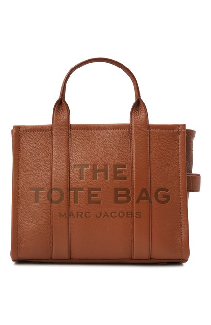 Женский сумка-тоут MARC JACOBS (THE) коричневого цвета, арт. H004L01PF21 | Фото 1 (Ремень/цепочка: На ремешке; Региональные ограничения белый список (Axapta Mercury): RU; Материал: Натуральная кожа; Сумки-технические: Сумки-шопперы; Размер: medium)