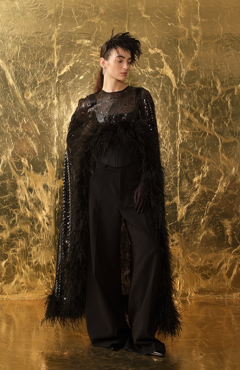 Женские перчатки DRIES VAN NOTEN черного цвета, арт. 242-010101-9204 | Фото 8 (Материал: Текстиль, Синтетический материал; Нос: Не проставлено; Материал сплава: Проставлено; Кросс-КТ: Трикотаж)