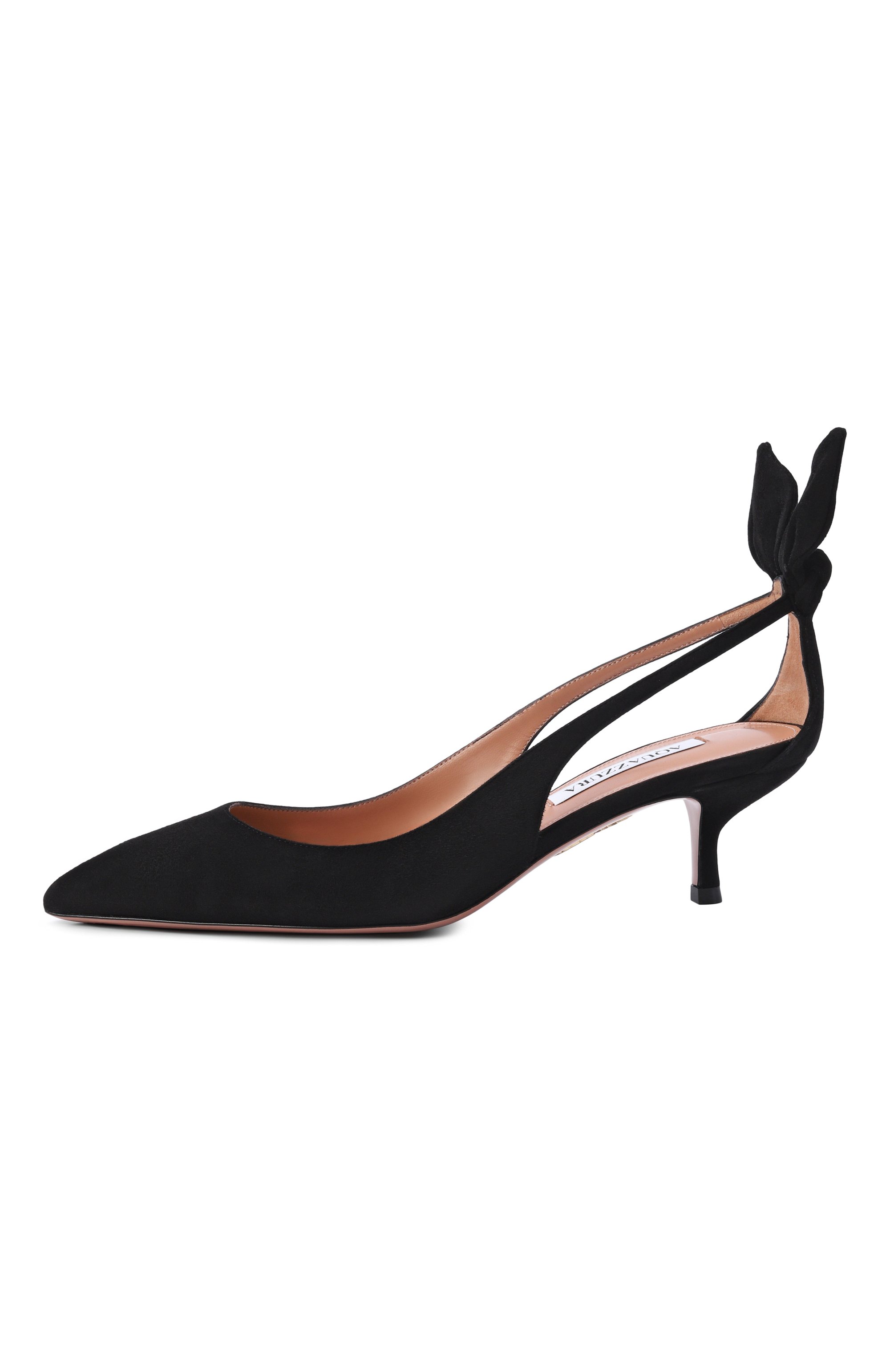 Замшевые туфли bow tie 50 AQUAZZURA черного цвета по цене 94450 руб., арт. DENMIDP2-SUE-000, фото 4 Замшевые туфли bow tie 50 AQUAZZURA, арт. DENMIDP2-SUE-000, фото 4