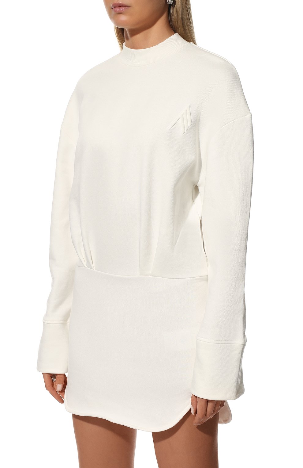 Хлопковое платье THE ATTICO белого цвета по цене 64350 руб., арт. 221WCA64/J023, фото 3 Хлопковое платье THE ATTICO, арт. 221WCA64/J023, фото 3