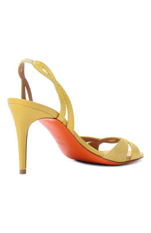 Кожаные босоножки Santoni WHIG72010HA2NWLW Жёлтый  WHIG72010HA2NWLW Фото 5
