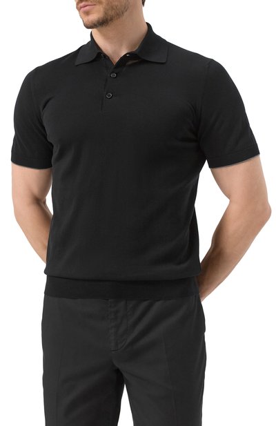 Хлопковое поло BRUNELLO CUCINELLI черного цвета по цене 74450 руб., арт. M29800125, фото 3 Хлопковое поло BRUNELLO CUCINELLI, арт. M29800125, фото 3